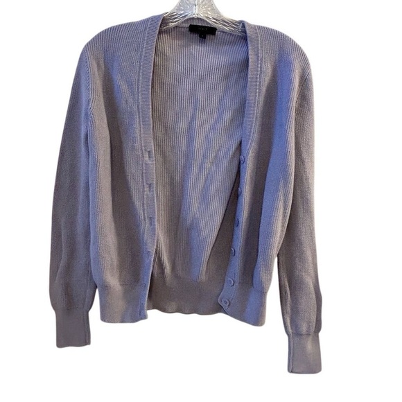J Crew Light Purple Ribbed Cardigan Button Down V-Neck Size S - Picture 6 of 9